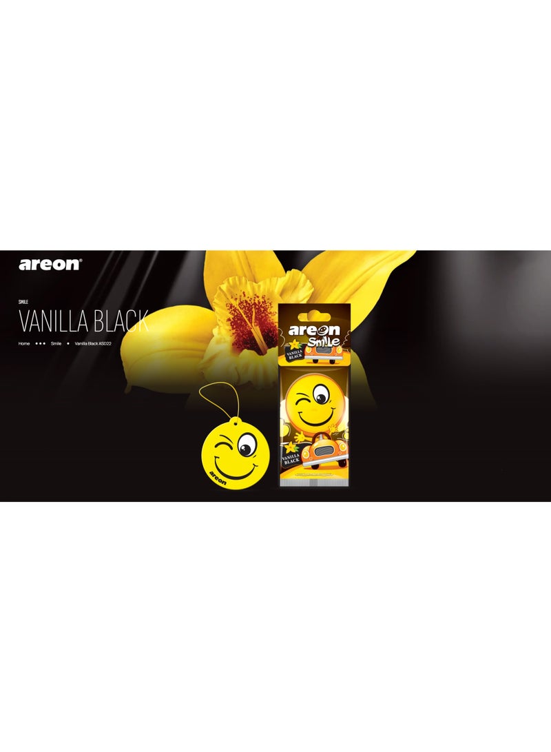 Areon Car Air Freshener Smile Card – Vanilla Black Scent, Long-Lasting - Image 4